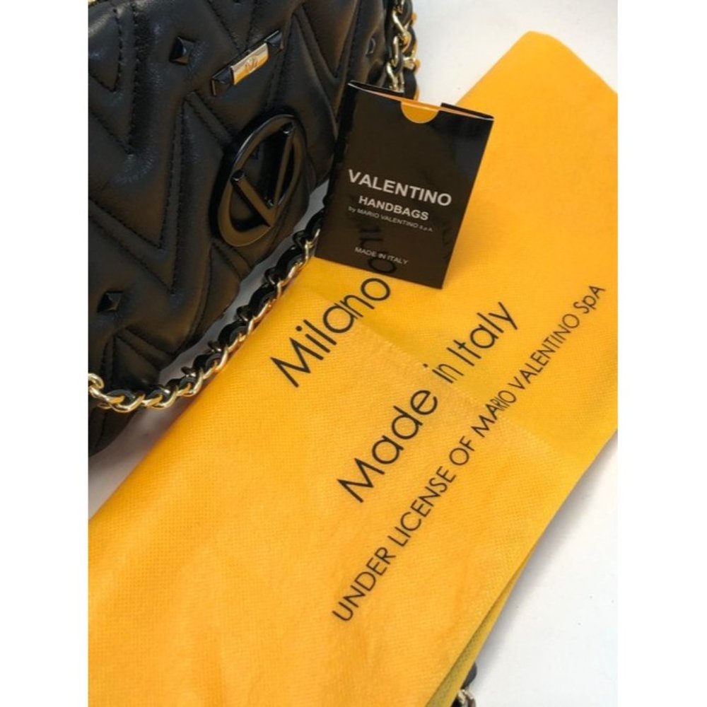 Mario Valentino Crossbody Vanille Black Leather Shoulder Bag - Picture 10 of 11